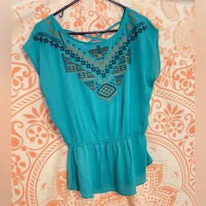 Medium teal Maurice’s brand Blouse